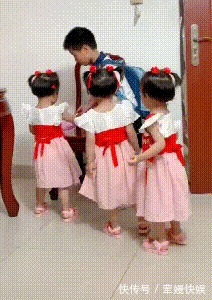 小公举|儿子想要妹妹,妈妈生下3胞胎女儿,放学回家的场景,太热闹了!