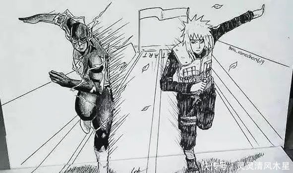 立体感|火影大神用铅笔画3D特效,鸣人大战斑帅出天际