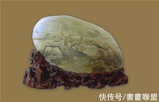 张大千#这些石头上的山水，张大千能画成这样不？