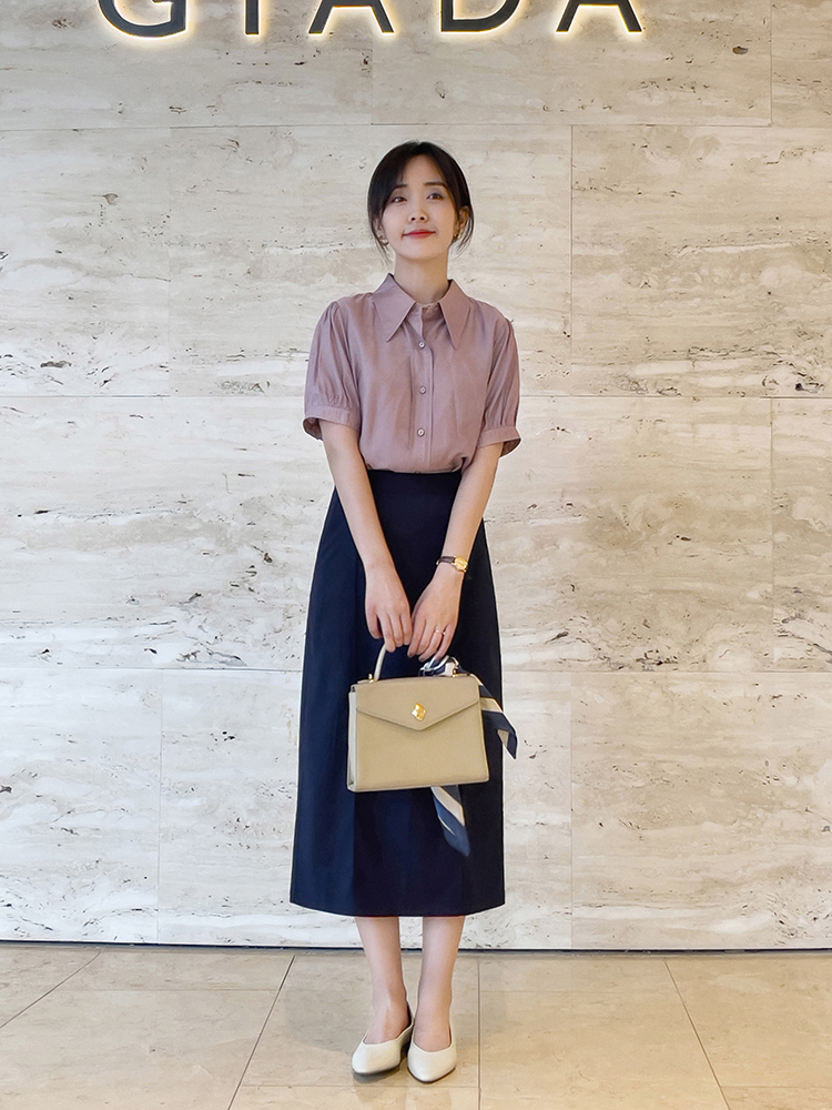 衬衫搭配|夏季,衬衫搭配半身裙温柔优雅,这样穿尽显青春活力,漂亮大气