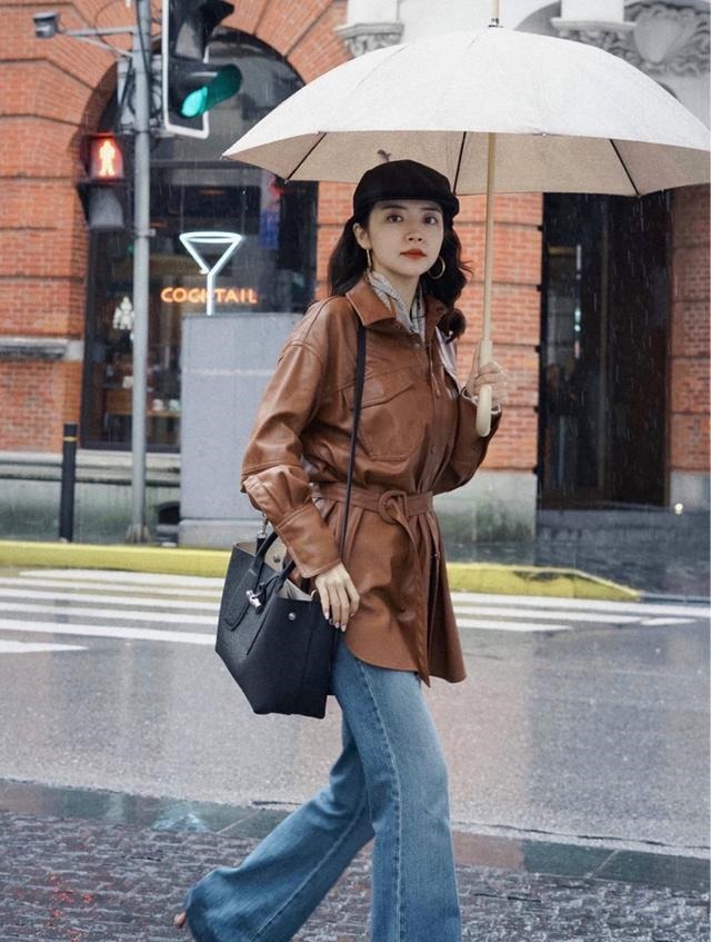 千鸟格 今秋不流行卫衣配牛仔裤了,像三木这样搭,才是真的美有气质