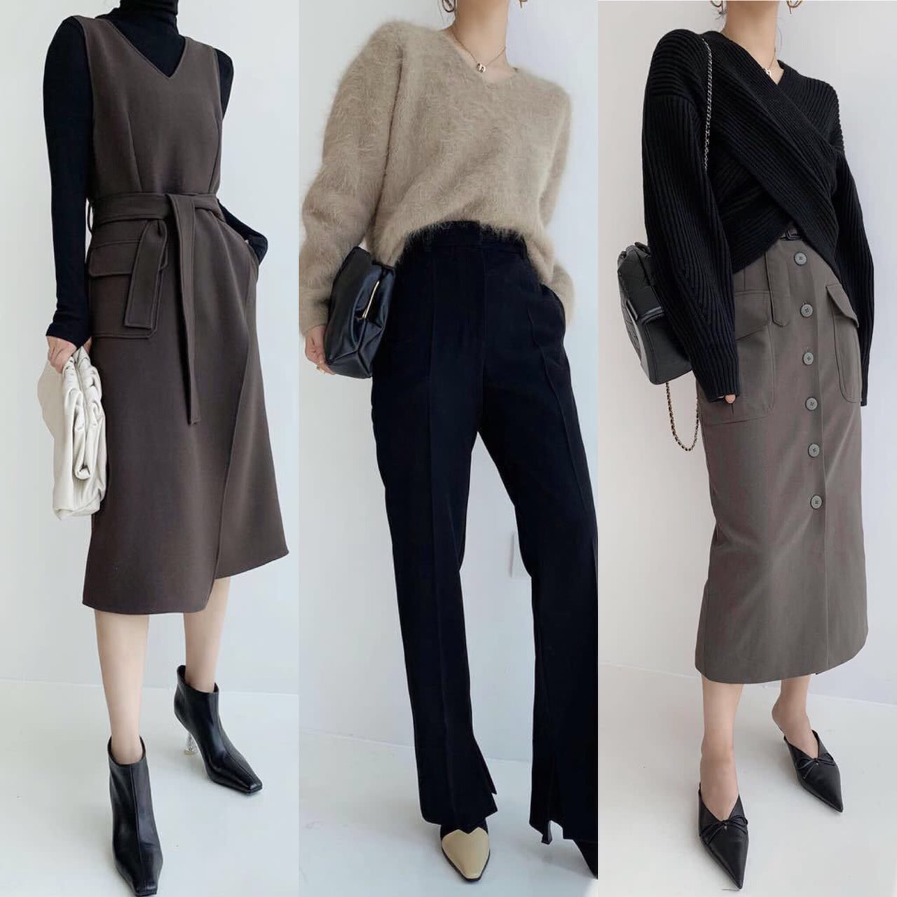 秋冬 看今年流行的“秋裙”,配外套,美的温柔甜美