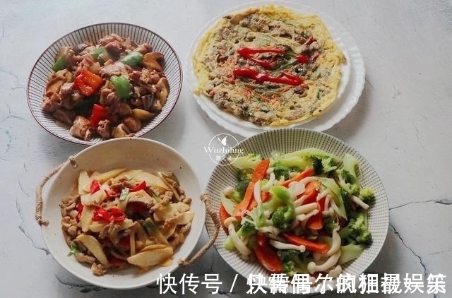 母子俩的午餐，不精致但用心做，孩子胃口好，长个快