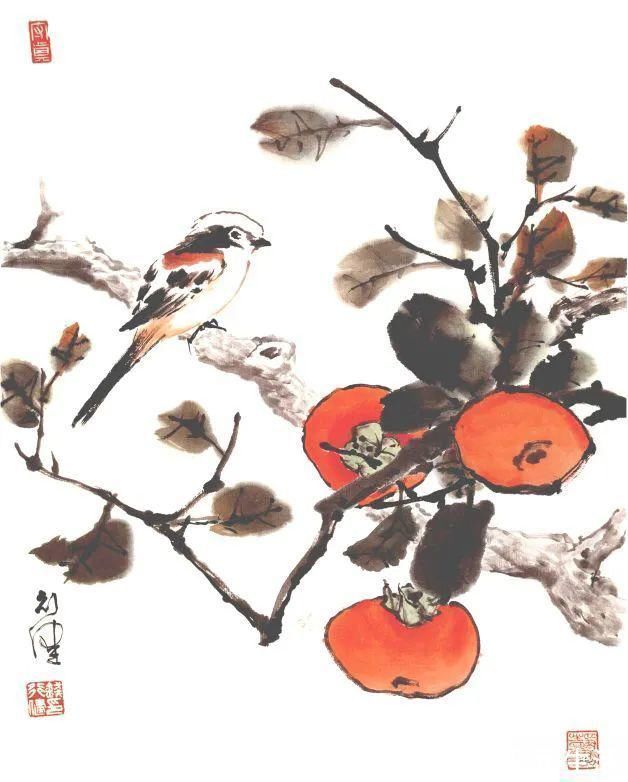 花鸟画@他的师父是海派小写意花鸟画第一人江寒汀,其作品自然也不差