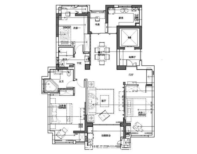 三居室|126平现代风三居室,暖色让客厅温馨,灯光的设计是一大亮点