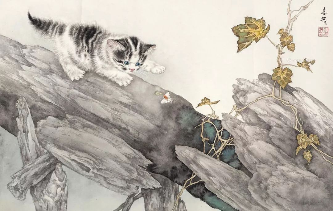 代表作品@米春茂笔下的猫，趣萌可爱，稚气童真