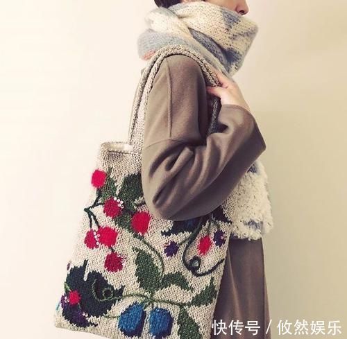 erikato#把编织玩出新创意,棒针、钩针结合起来,提花也能用钩针表现