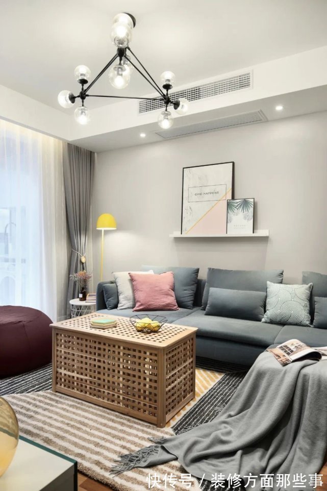 灰蓝色|85平简约二居室,没有别的特点就是温馨随适