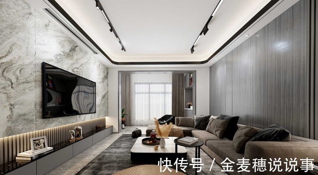 灰色调|特别时尚的现代风格平层,这个客厅可太有感觉了!
