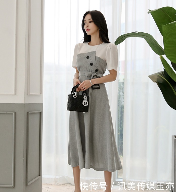 孙允珠：简式田园泥灰婉约清露百褶裙
