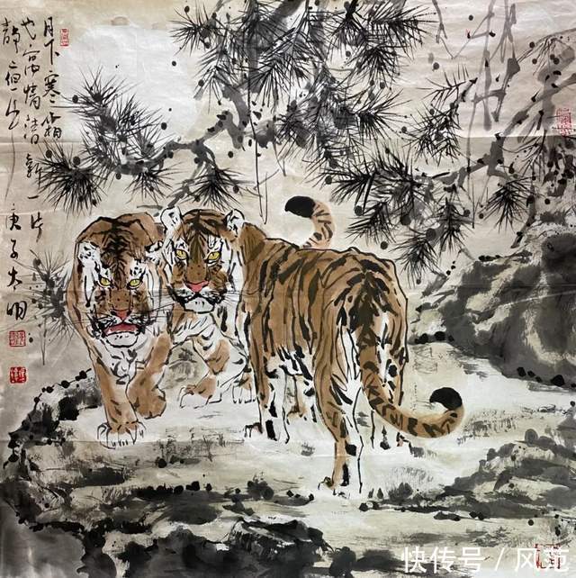 中国画!《书画南北方》陈太明画虎