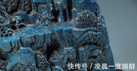 清乾隆$清 乾隆御题青金石山水人物山子