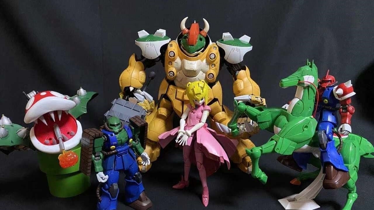 改造|马里奥与高达梦幻联动,大家能认出它们都是什么模型吗?