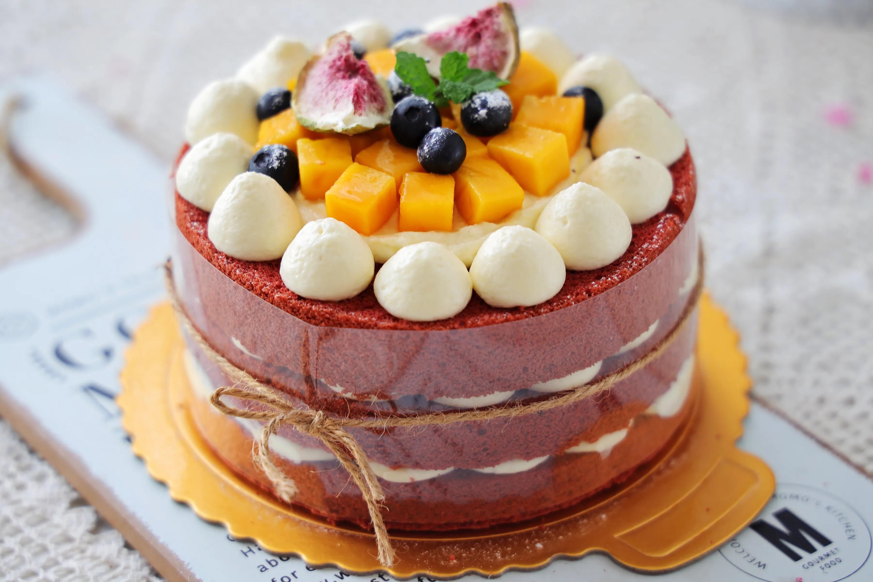 红曲粉|一定要学会这个简单的裸蛋糕，比外面200多买的好吃更健康