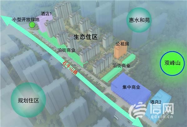 出入口|李沧区石牛山路以东地块规划公示 提供959个停车位