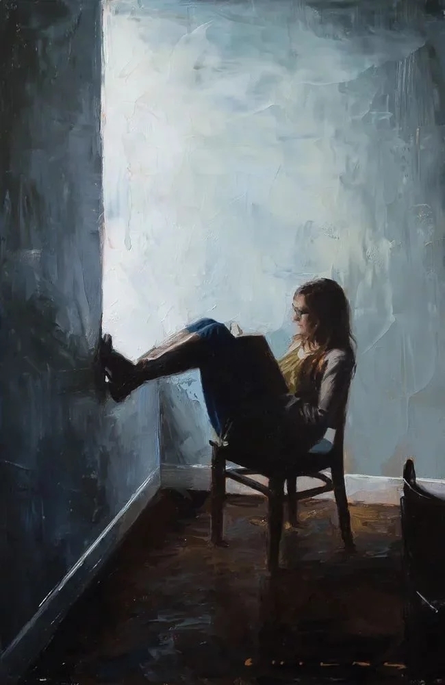 油画#每一幅肖像油画中,凯西·查尔兹都努力捕捉到人类形态的美