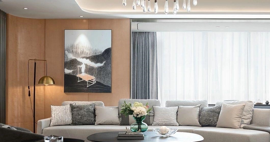 休闲|253平大平层,光装修就花了124w,一进门就被迷住了,客厅更大气