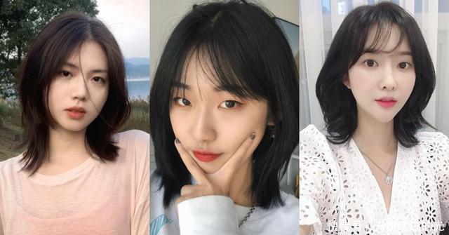 长发妹也会爱的短发造型！2020年韩系俏皮‘桃花剪’中短发推荐