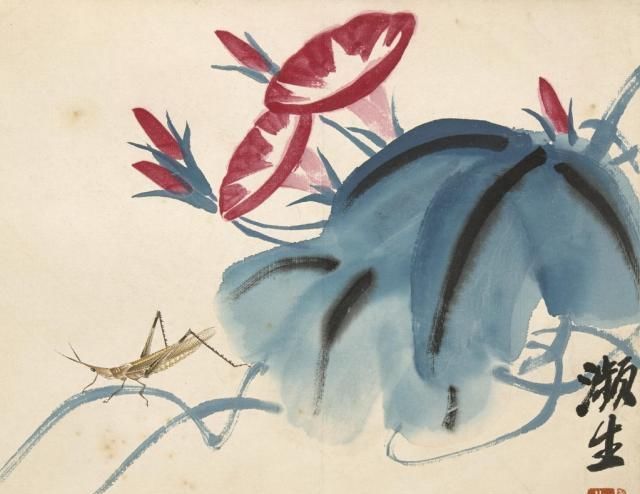 草虫@齐白石画的小虫子,放大5倍以上欣赏,翅膀上的脉络真实细腻!