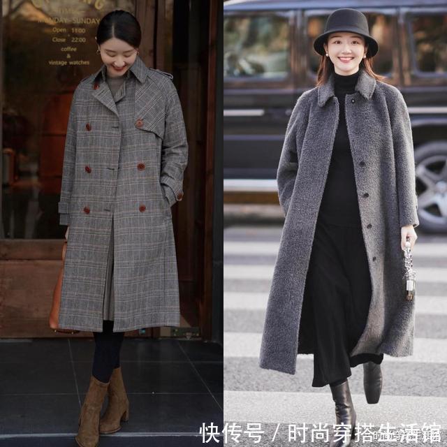 +裤裙 肤色暗黄女人,春天这样穿“大衣+裤裙”,洋气又显白,你买了吗