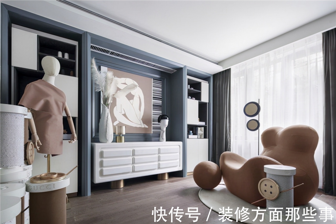 法式风|458平?法式风别墅设计,经典图案的黑白元素,点燃了空间氛围