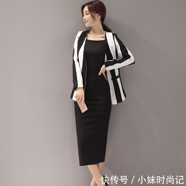 套装裙|有一种女装：叫“薄西服“，配连衣裙+高跟鞋，高贵优雅有女人味