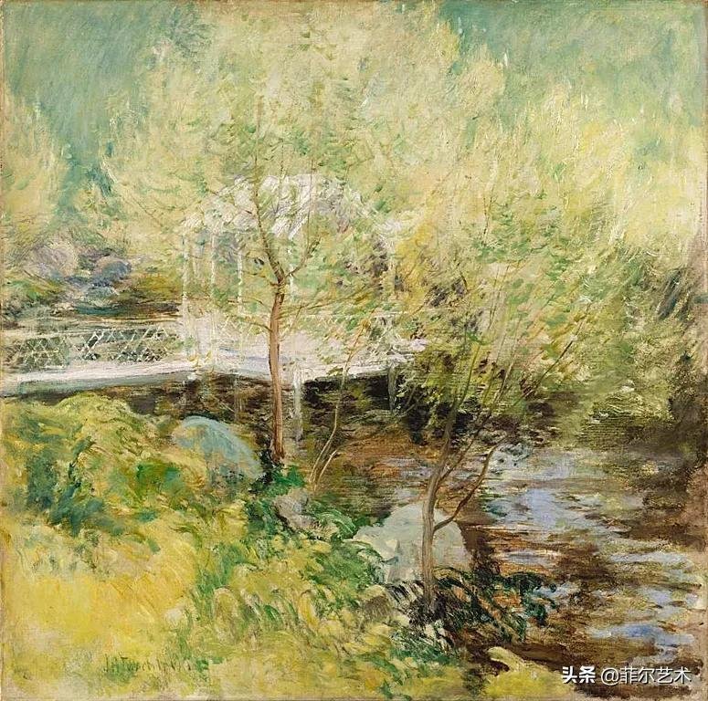 构图#这幅油画作品有着独特精致的构图,以及柔美优雅并带有诗意的风景