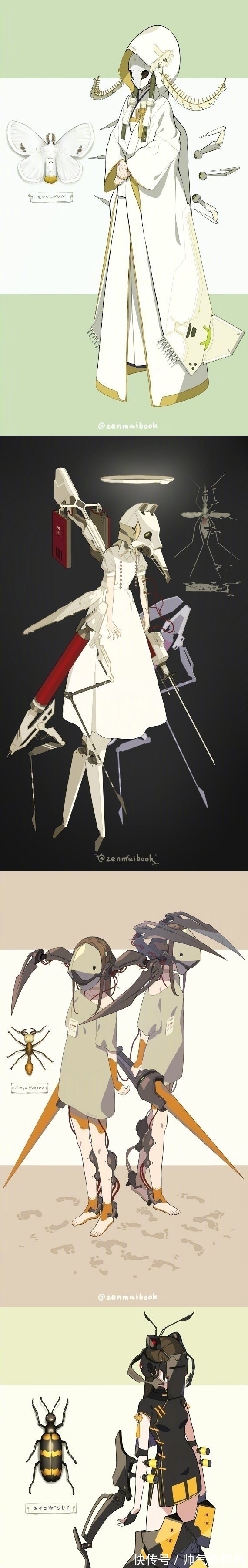 拟人化!昆虫×机械×美少女,这位画师的拟人化,实属“惊艳”