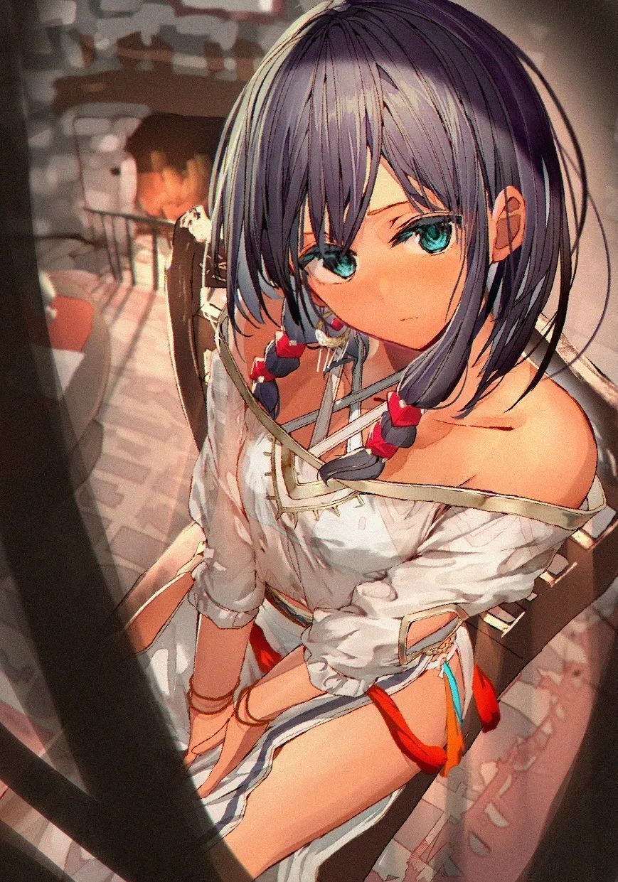 插画作品$可甜可萌的二次元少女插画,鲜明的画风光影和色彩都很漂亮