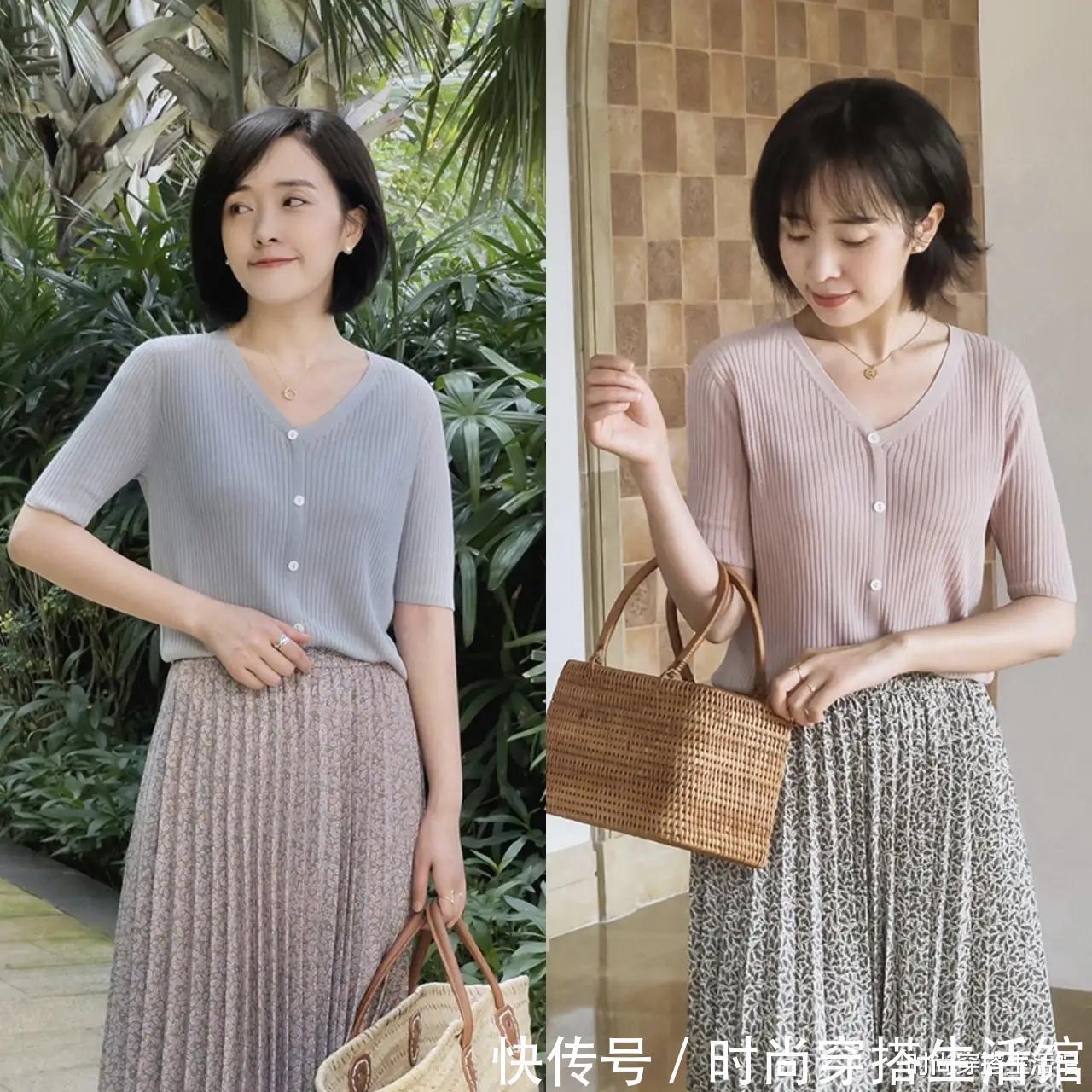 毛衣 今年火了一种穿搭:叫“毛衣+半裙”,时髦又保暖,初秋穿刚刚好