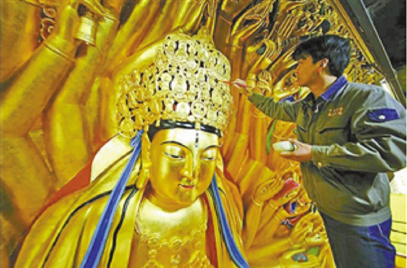 造像#重庆工人修缮千手观音像,无意触发秘密机关,揭开800年前的历史