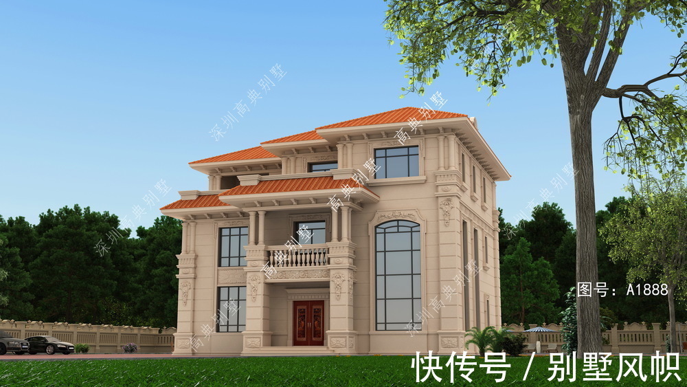 欧式别墅|适合农村建的欧式别墅，外形美观，不突兀，建的人很多。