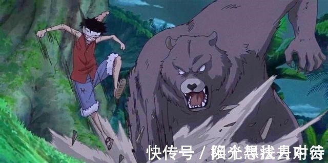 海贼王|海贼王路飞的招式名对应了岛上陪练的动物,狮子王火箭炮威力大