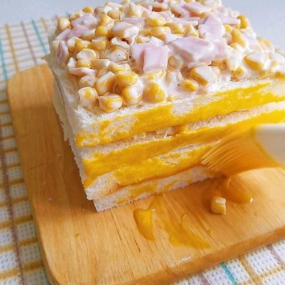 火腿片|芝士玉米肉松三明治