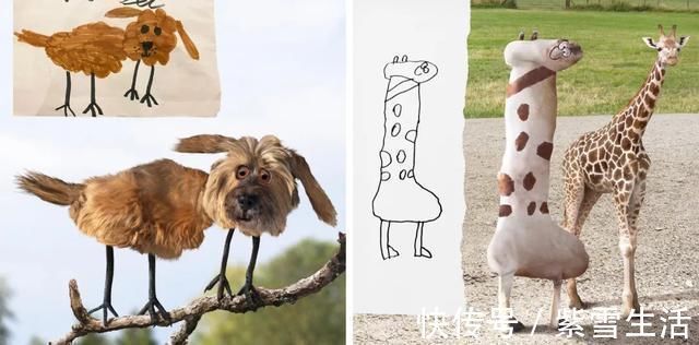 花式秀!儿子画成什么样,爸爸就能P成什么样子,花式秀父爱坐拥百万粉丝