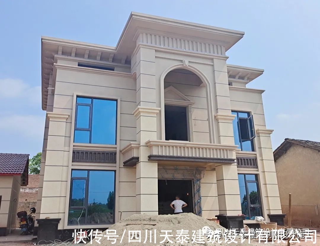 完工|四川自贡三层欧式乡村别墅完工实景 农村别墅自建房 自贡施工队