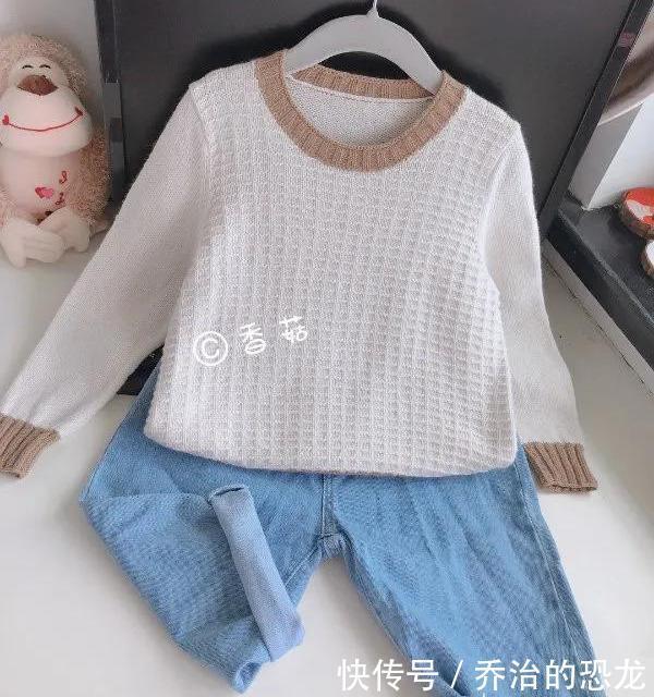 织毛衣超简小格子儿童羊绒打底毛衣(有编织图