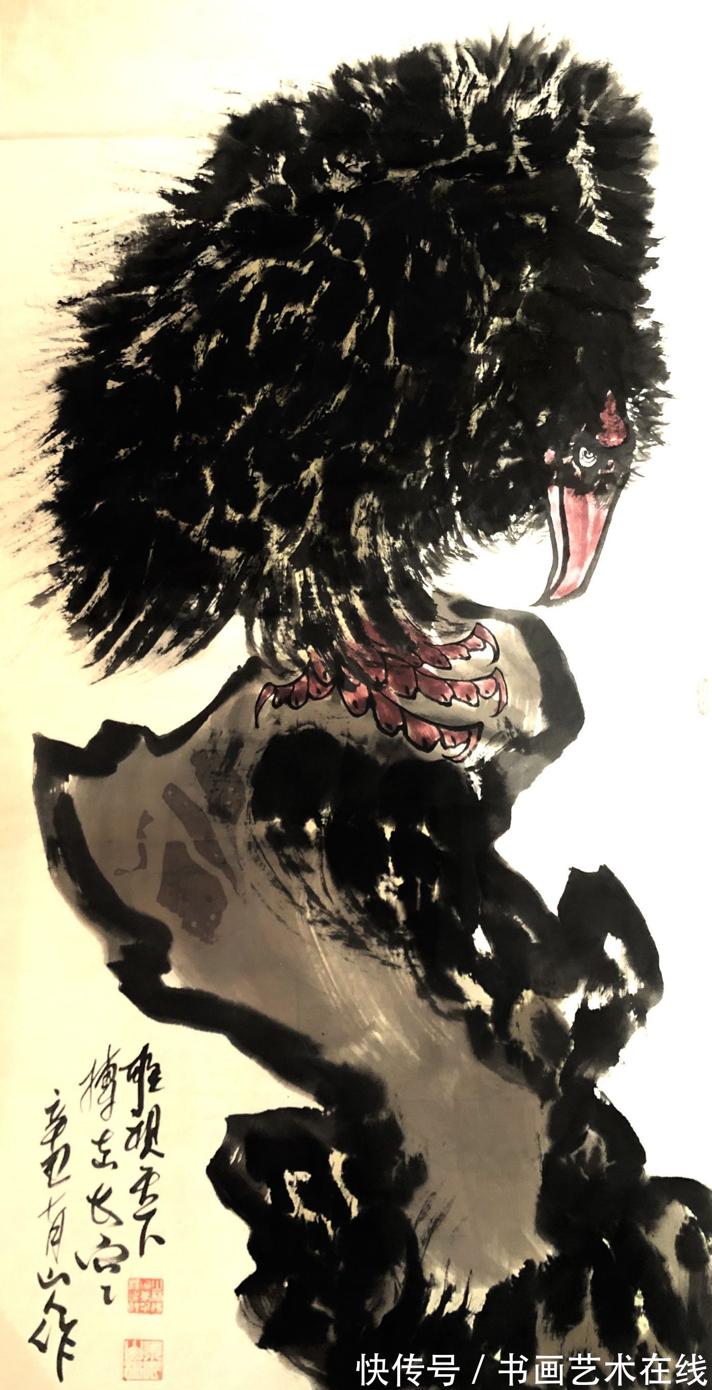 爱德华|笔下雄鹰俊,翼展能冲天——国画家、画鹰大家、指墨画艺术大师朱祖国