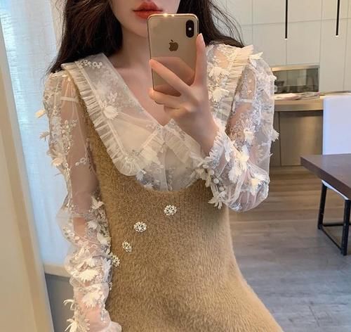 长裙真的是秋冬的搭配神器！单穿搭大衣棉服都可，清新自然惹人爱