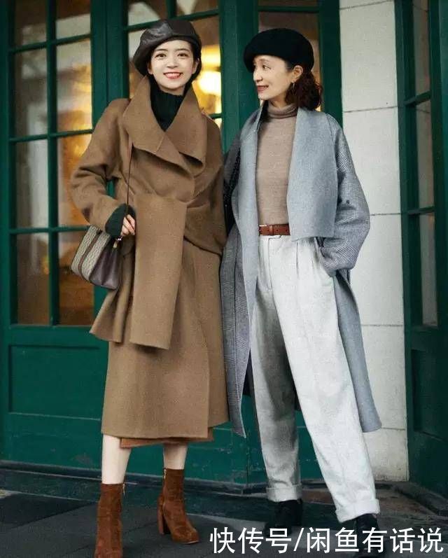 半身裙|女人上了年纪也要优雅,穿大衣尽量别搭打底裤,学三木妈妈就行了