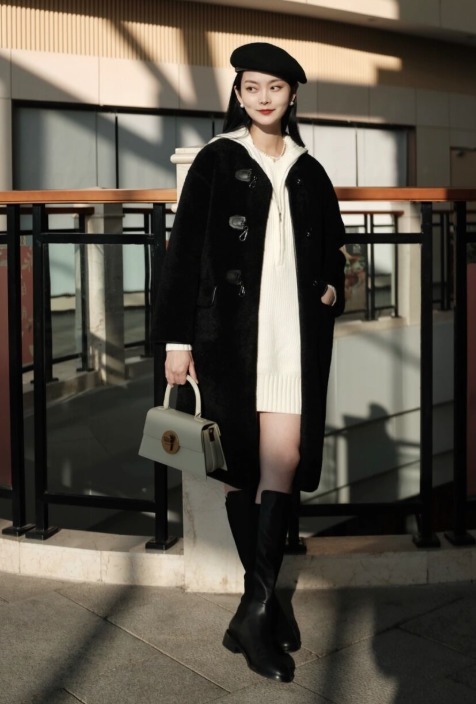 裙装 适合成熟女性的大衣穿搭示范,雅致减龄,看起来简单且体面