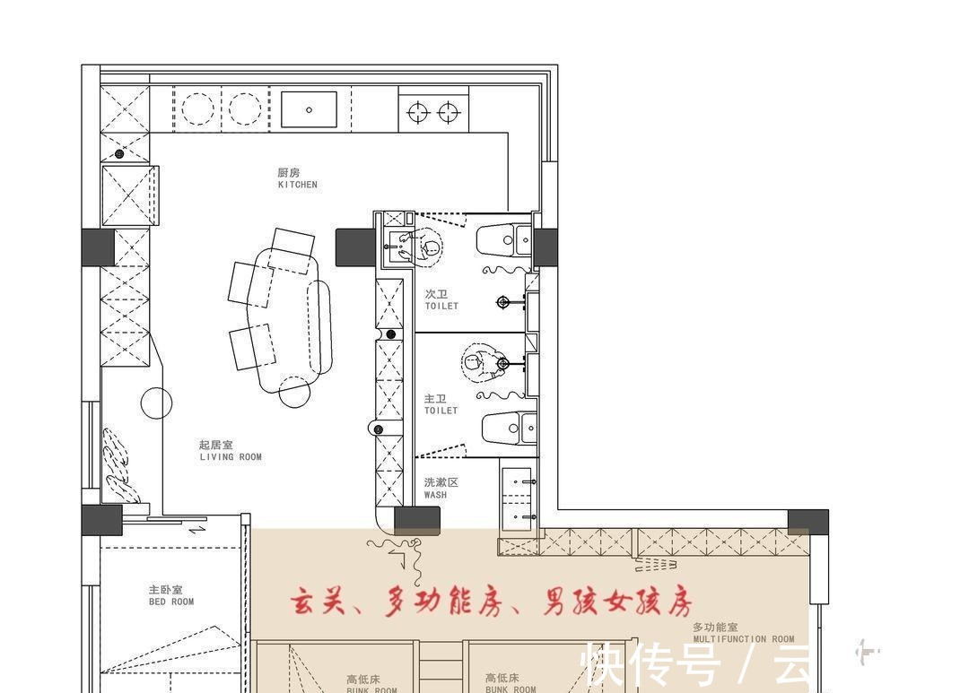 多功能室|佩服！她把仅55㎡的家重新改造，有“4室”两卫，老破小逆袭成功