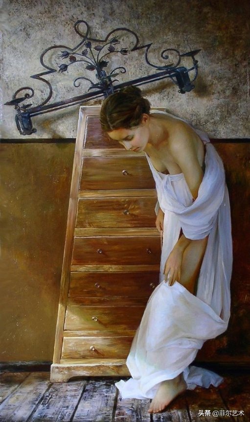 油画#49岁画家笔下的少女人体油画,展现出人体艺术的极限美感