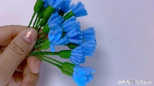 亲子手工创意,水果网做成的勿忘我,幼儿园老师都在做