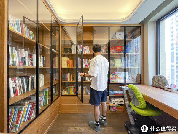 书房|8㎡书房两面书墙,9㎡儿童房上下铺衣柜,小空间利用典范!