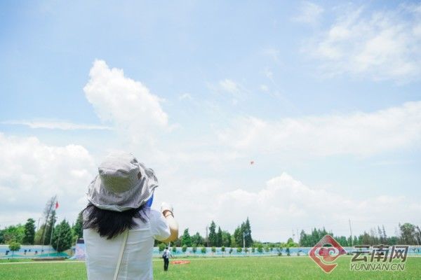 教师们|看，昆明一所学校百只风筝“巨龙”腾飞庆华诞