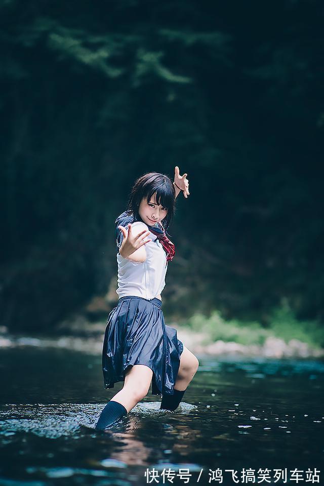 JK|日本JK水手服美图赏:青山绿水间的蓝白少女