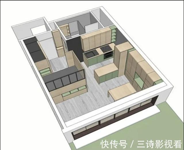 实木|他的27㎡公寓,卧室抬高,满屋柜子收纳+隔断,邻居天天来参观!