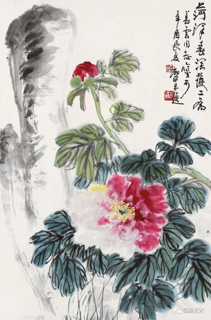  石之|牡丹配湖石怎么画？