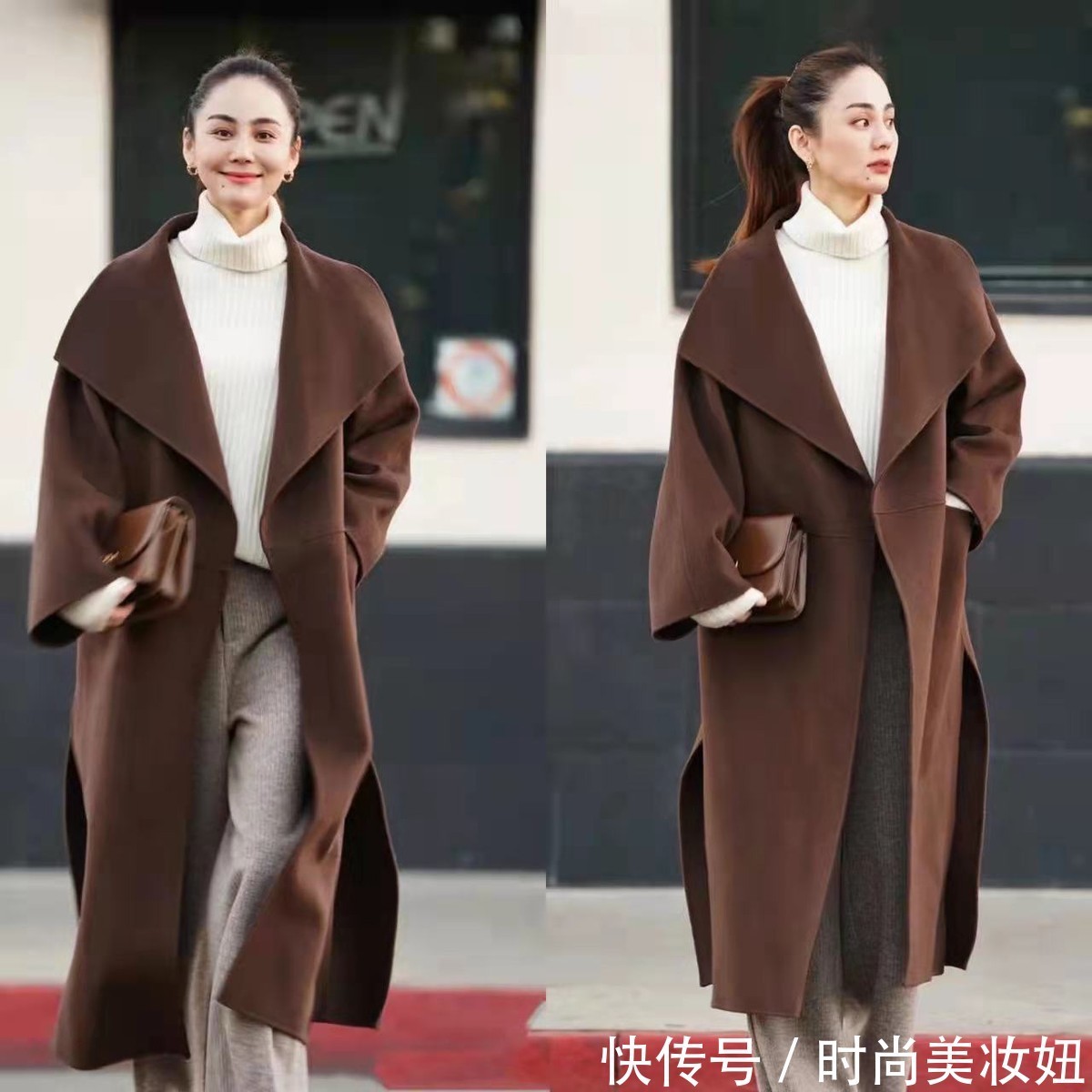 搭配|“大衣+毛衣”,入冬后的神仙组合搭配,温暖实用又显气质
